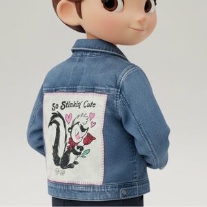 Upcycled Blanket Stitched Denim Jacket